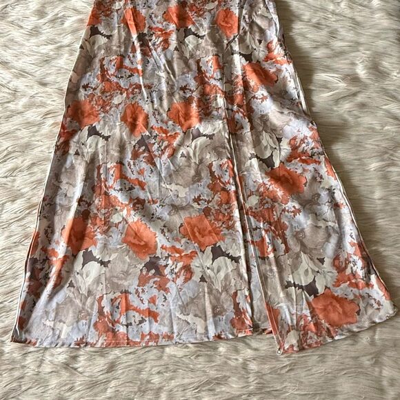 Paper Heart Floral Drape Neck Midi Slip Dress In Multicolor - Picture 6 of 8